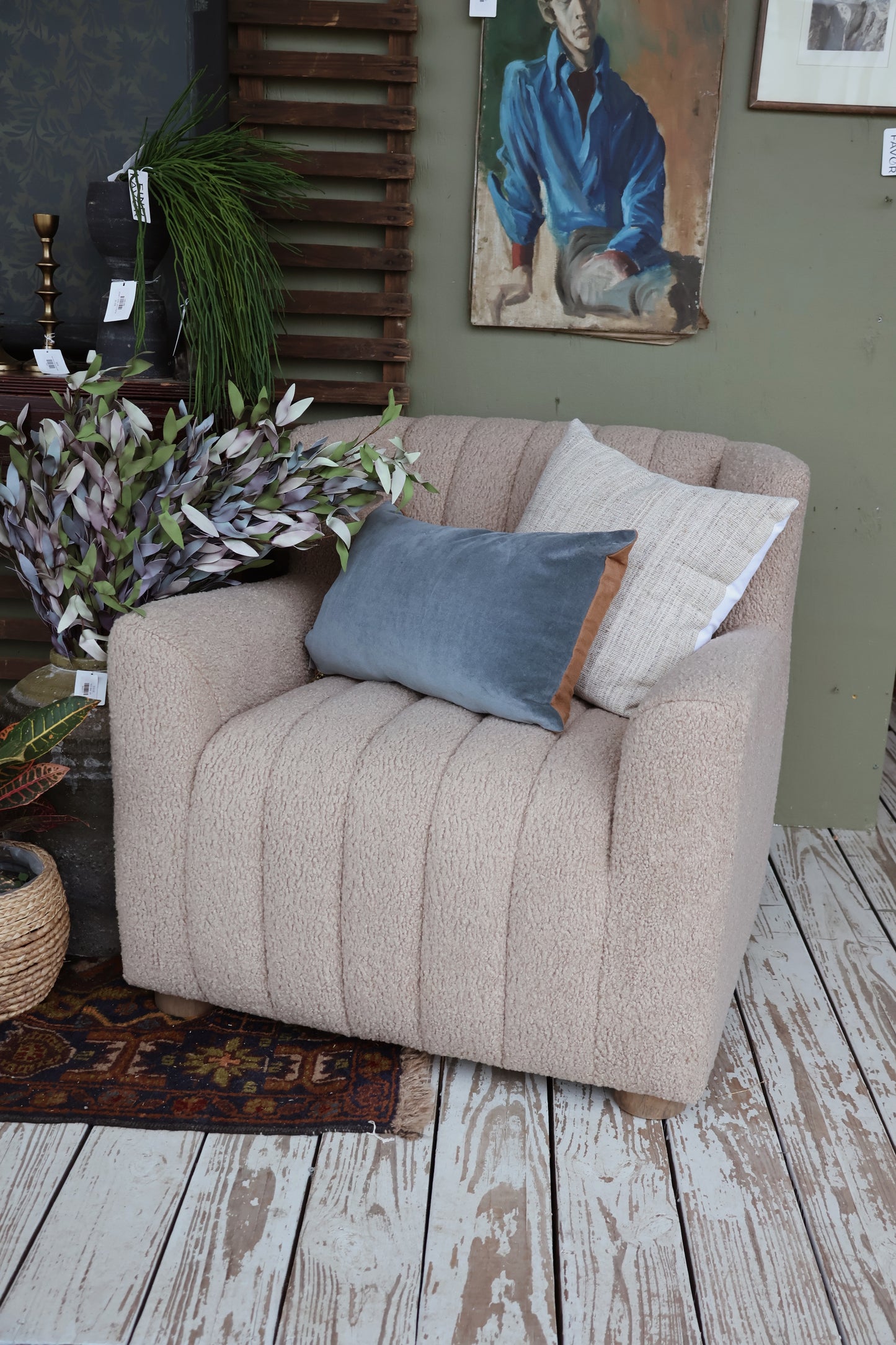 DENIM/TAN 13"X21" PILLOW