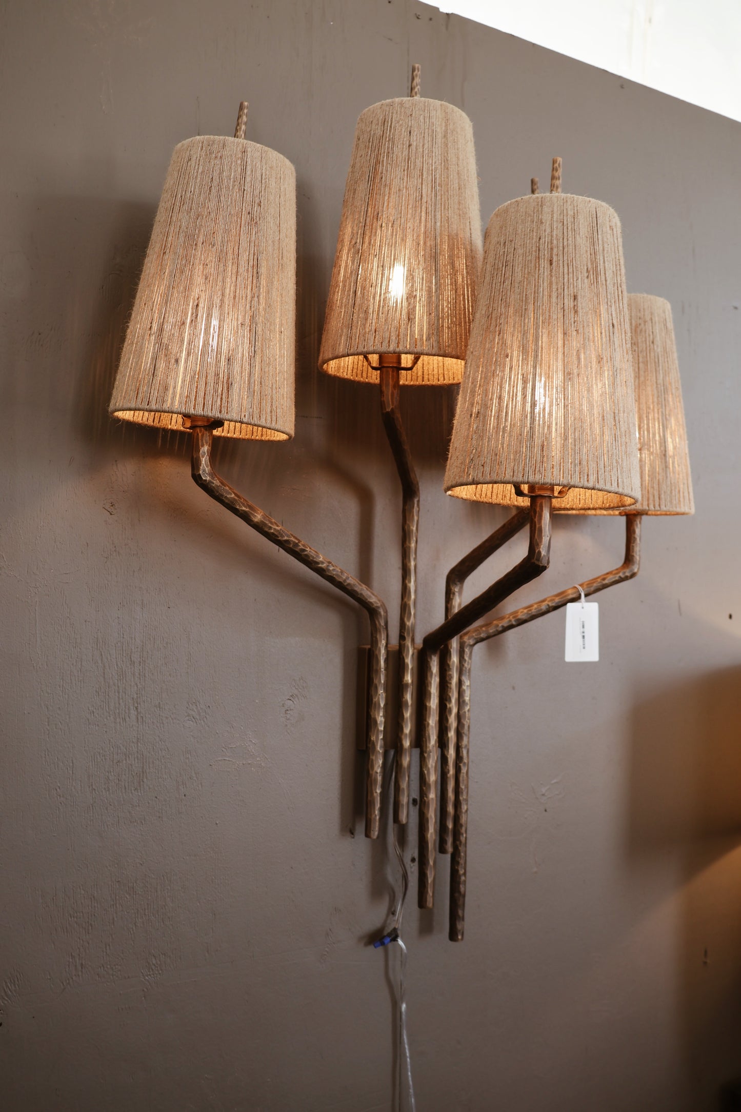 BRASS JUTE SCONCE LIGHT