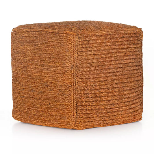 WOVEN PALM POUF