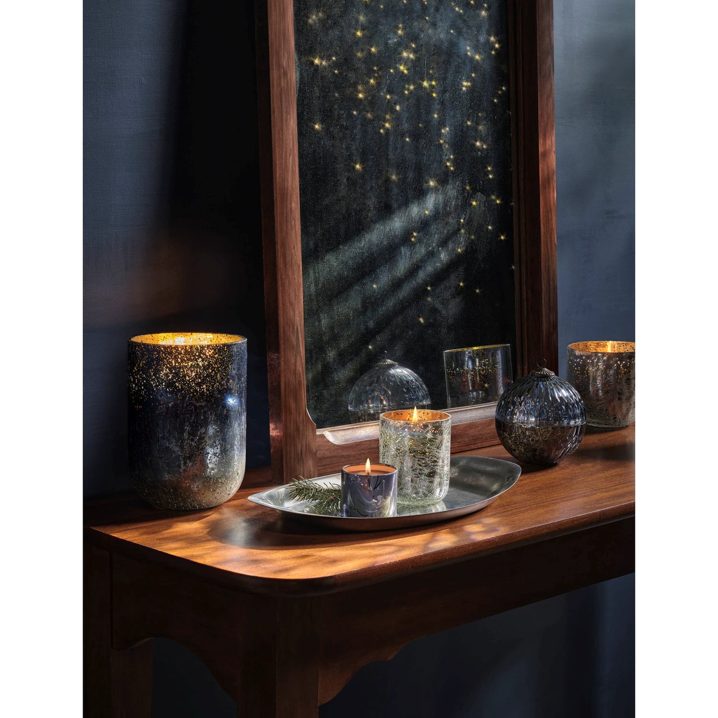 NORTH STAR CRACKLE GLASS BOXED CANDLE