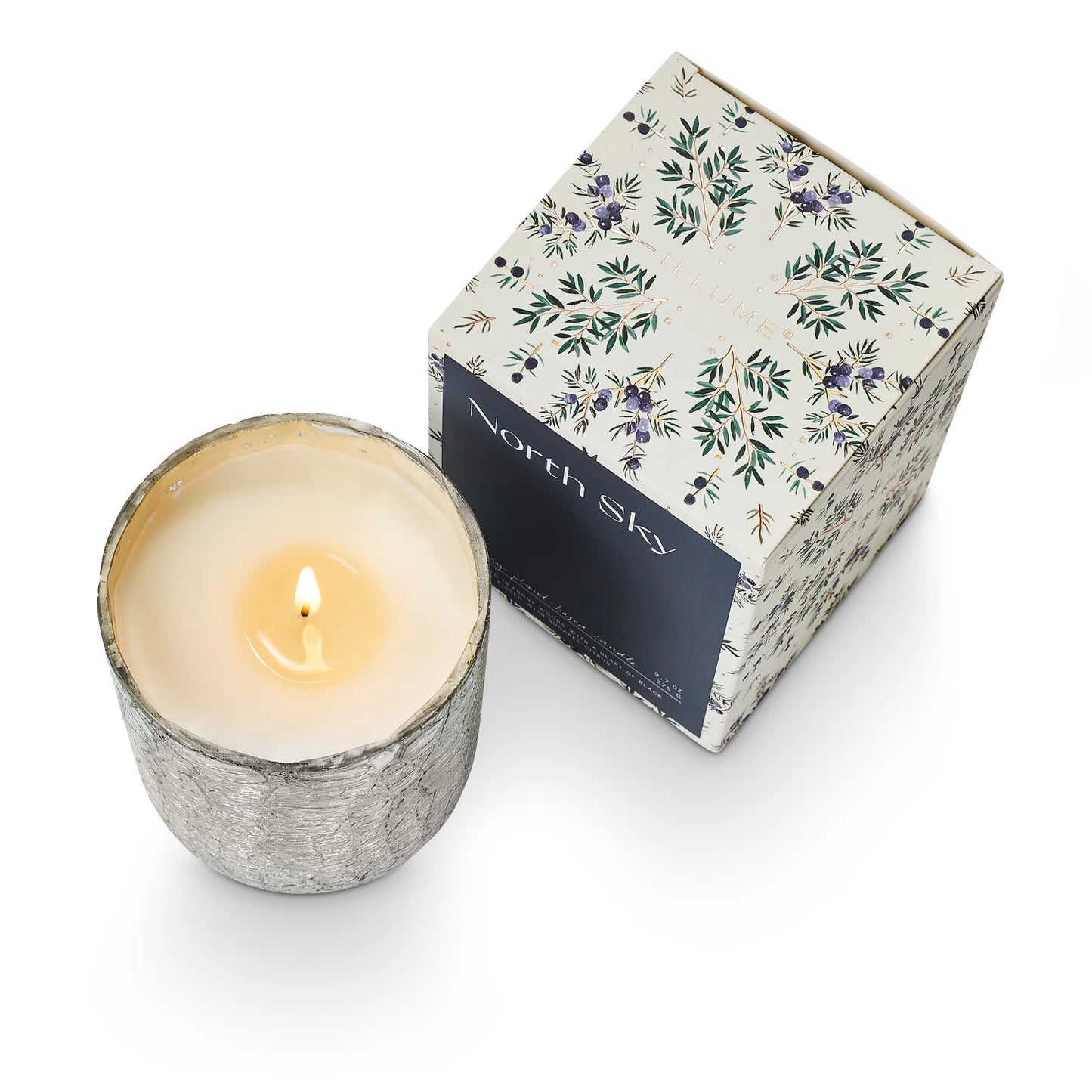 NORTH STAR CRACKLE GLASS BOXED CANDLE