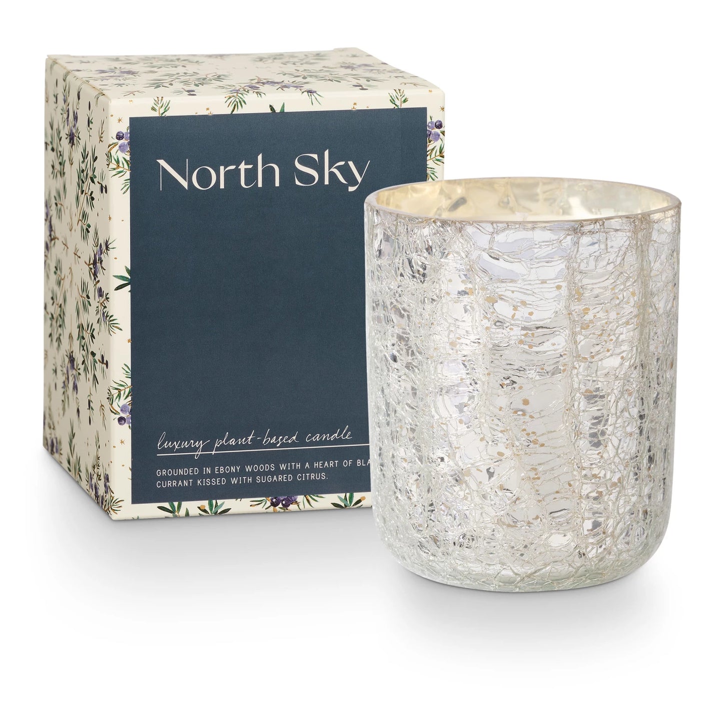 NORTH STAR CRACKLE GLASS BOXED CANDLE