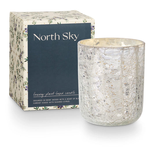 NORTH STAR CRACKLE GLASS BOXED CANDLE