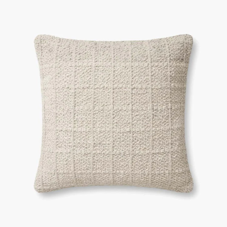 IVORY WINDOWPANE 22"X22" PILLOW