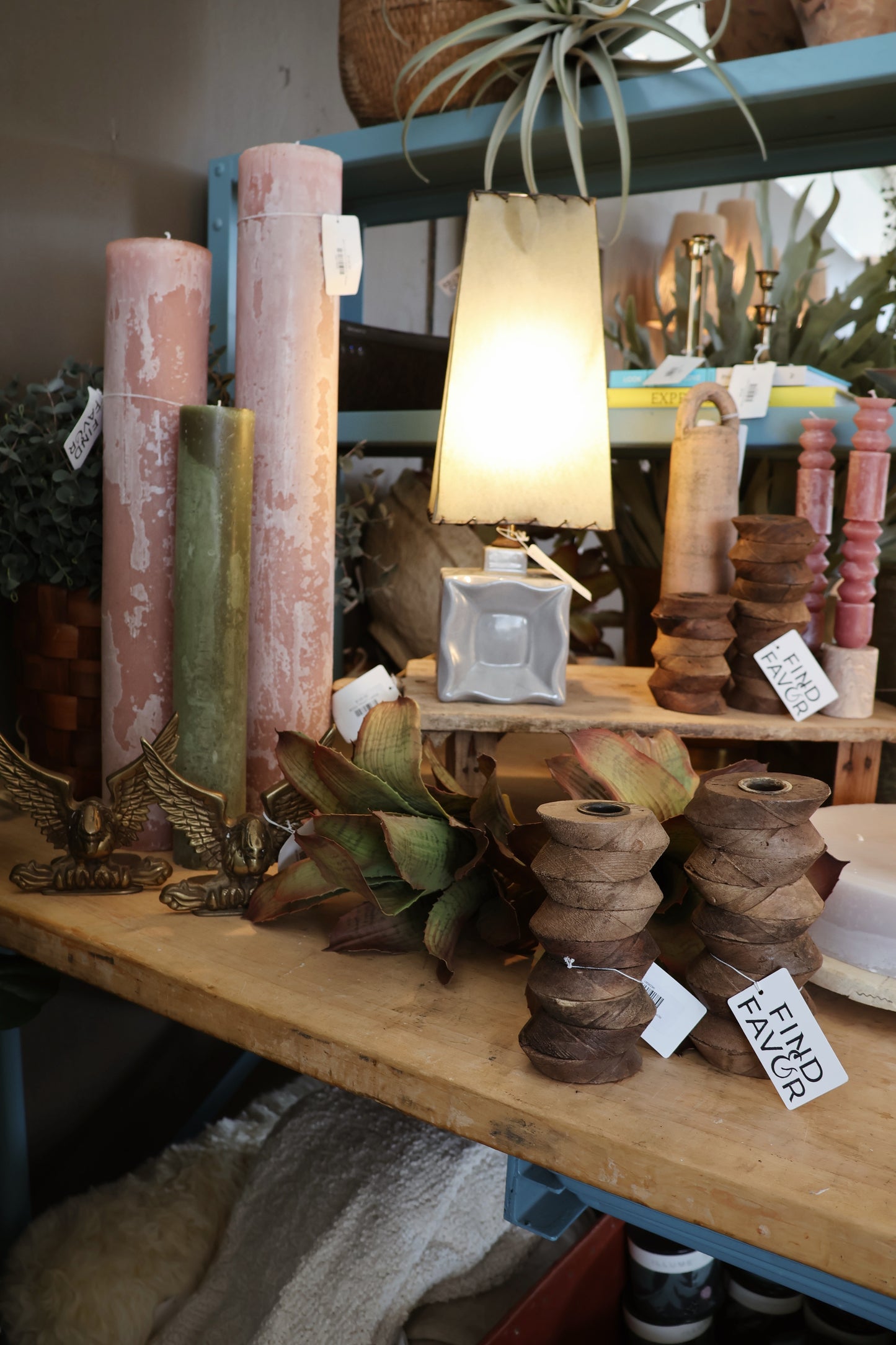 REPURPOSED WOODEN TAPER CANDLE HOLDERS