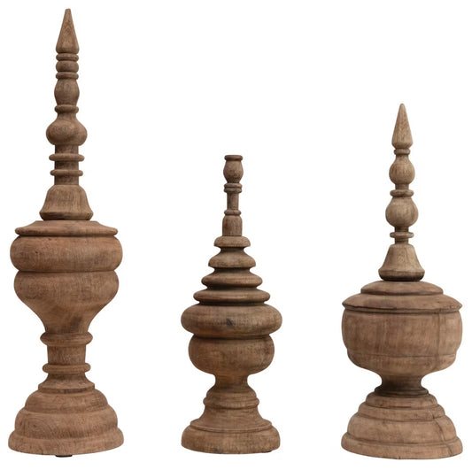 CARVED MANGO WOOD FINIALS- $75.00-$120.00