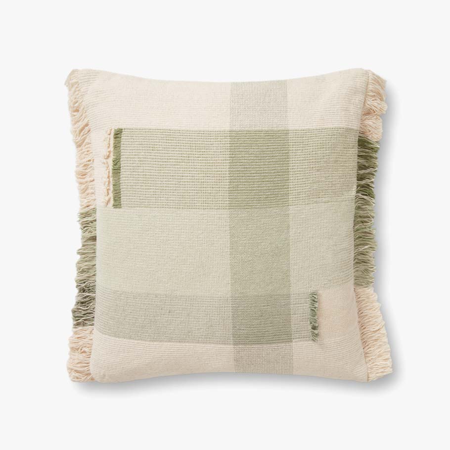 CREAM/SAGE 22"X22" PILLOW