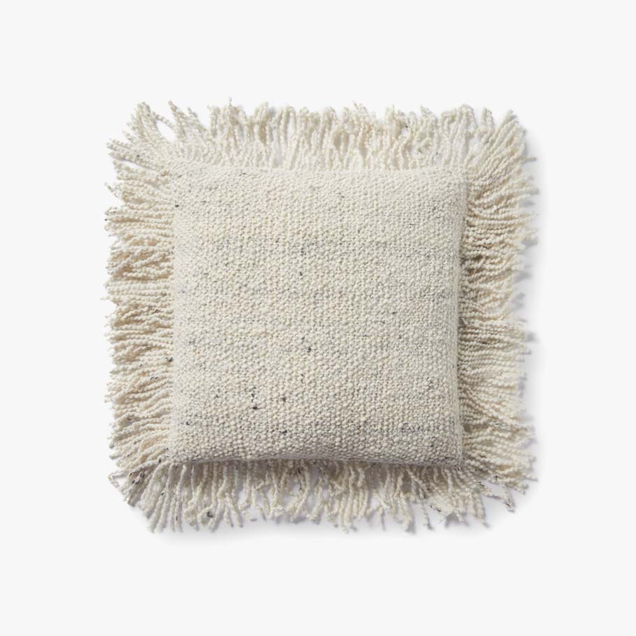 IVORY FRINGE 18"X18" PILLOW