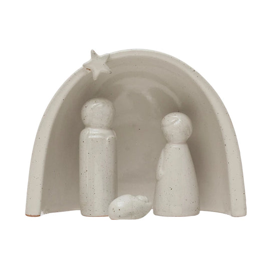 STONEWARE NATIVITY SET