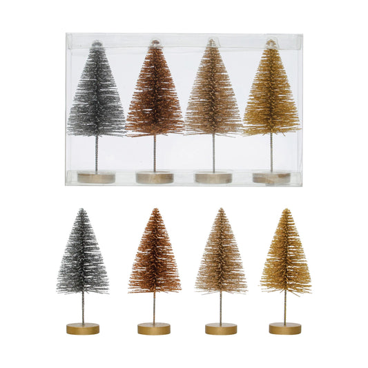 BOTTLE BRUSH TREE - SET OF 4